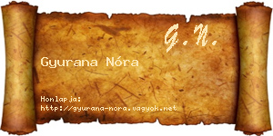 Gyurana Nóra névjegykártya